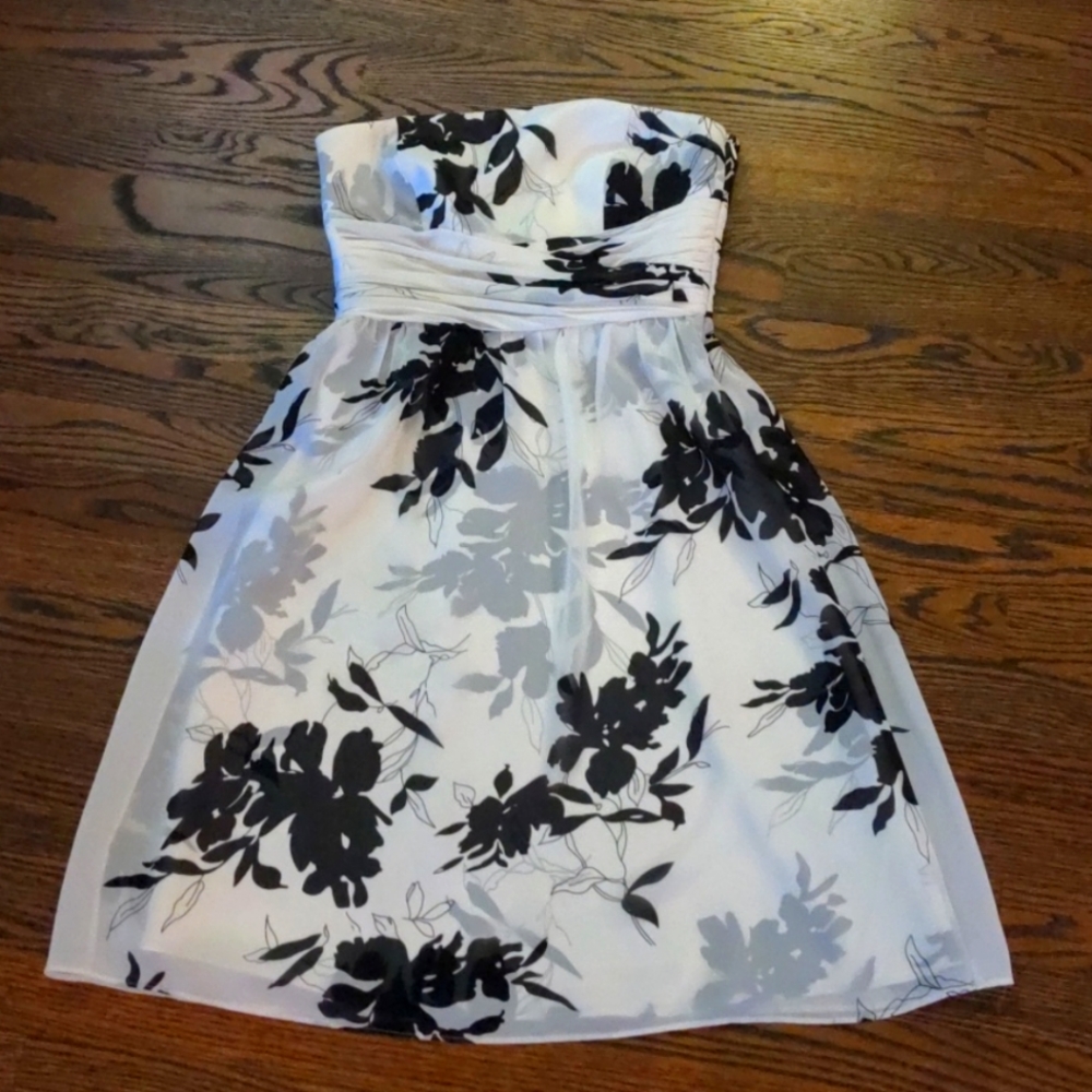 Ann Taylor Strapless B&W Dress 4P